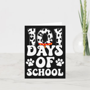 Tarjeta Felices 101 días de escuela de perro lindo 100 día