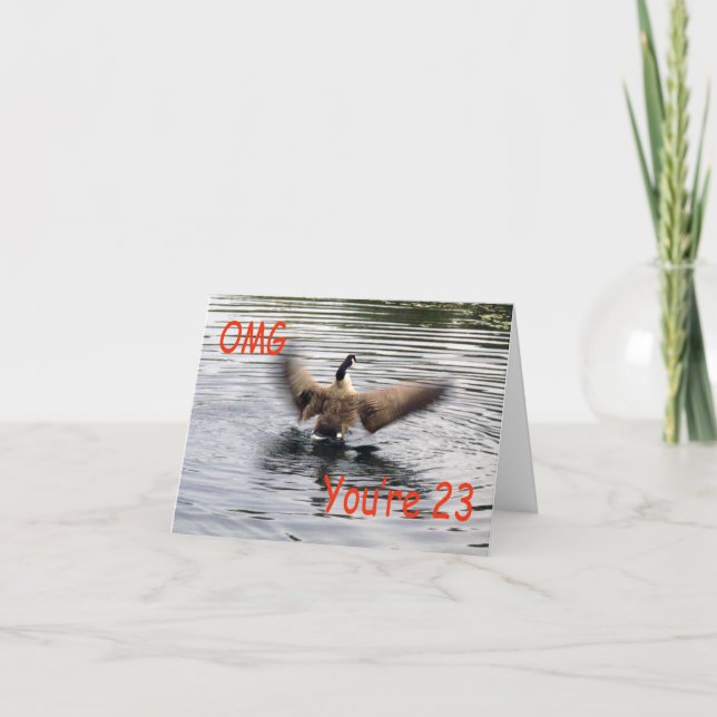 Tarjeta Felices 23 años de flamación de ganso (Anverso)