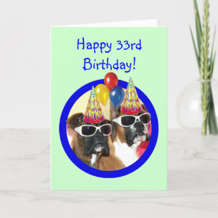 Tarjeta Felices 33 años de los perros boxeadores