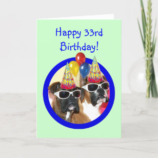 Tarjeta Felices 33 años de los perros boxeadores