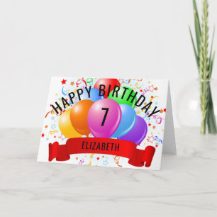 Tarjeta Felices 7 Años Personalizados