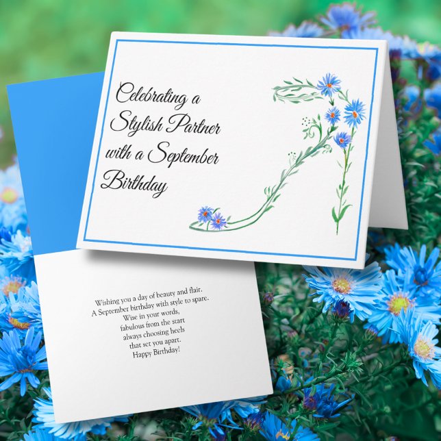 Tarjeta Felices Asters Blue de Socio de Cumpleaños de Sept (Subido por el creador)