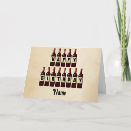 Tarjeta Felices botellas de vino rojo de cumpleaños person