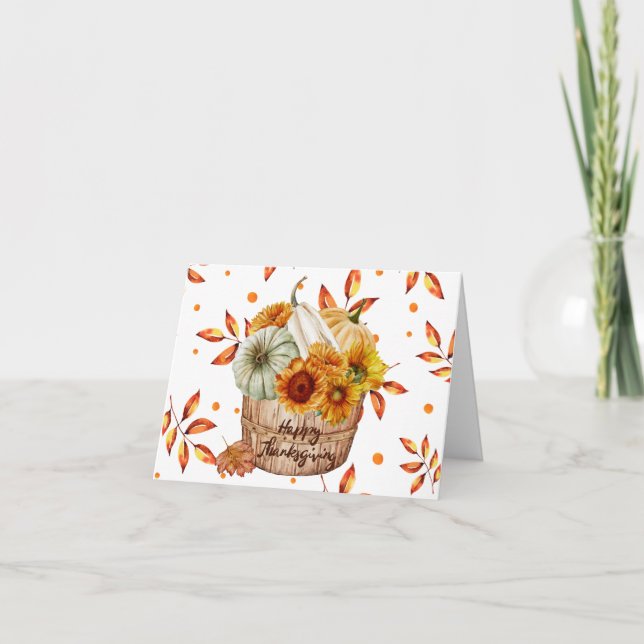 Tarjeta Felices Calabazas y girasoles del otoño (Anverso)