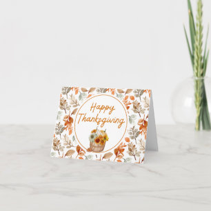 Tarjeta Felices Calabazas y girasoles del otoño