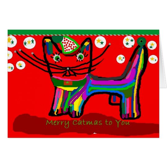 Tarjeta Felices catmas a usted