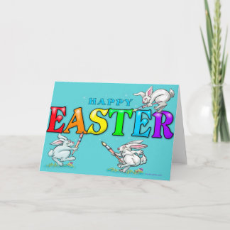 Tarjeta Felices conejitas de Pascua