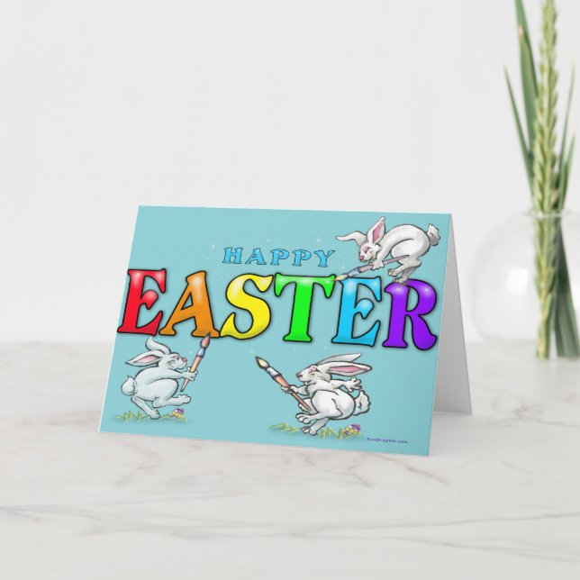 Tarjeta Felices conejitas de Pascua (Anverso)