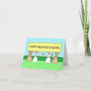 Tarjeta Felices conejitas de Pascua