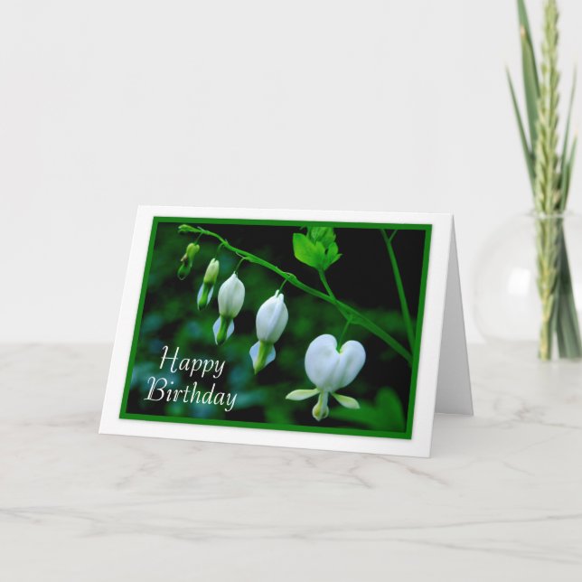 Tarjeta Felices corazones Blancos de Cumpleaños (Anverso)