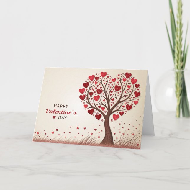 Tarjeta Felices corazones de San Valentín (Anverso)