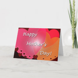 Tarjeta Felices corazones del Día de la Madre