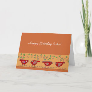 Tarjeta Felices cumpleaños Baba Ucrania Birdies