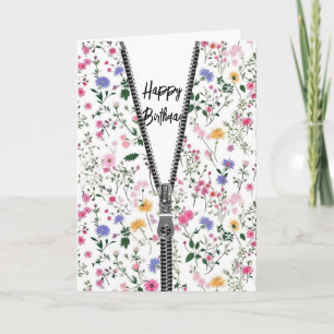 Tarjeta Felices cumpleaños con Zipper