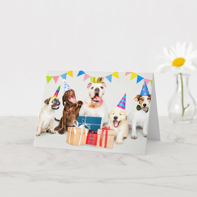 Tarjeta Felices cumpleaños de animales Fiestas salvajes (Planta pequeña)