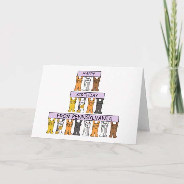 Tarjeta Felices cumpleaños de Pensilvania (Anverso)