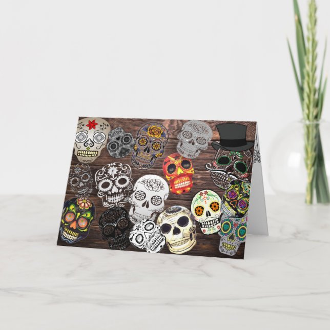 Tarjeta Felices escrúpulos azucareros de Halloween (Anverso)