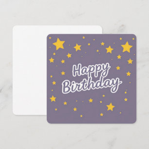 Tarjeta Felices Estrellas de Oro de Cumpleaños en Azul