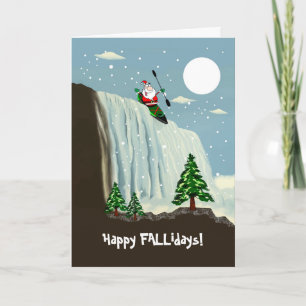 Tarjeta Felices Fallidays Kayak Santa Claus