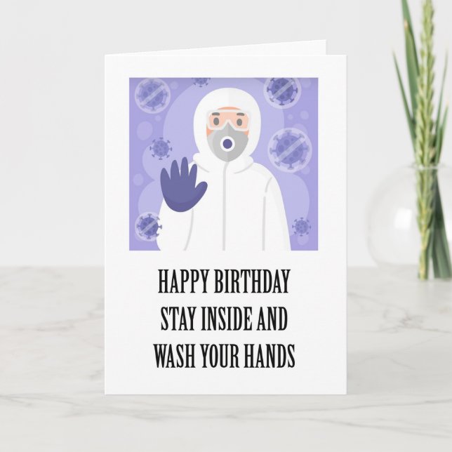 Tarjeta Felices felicitaciones por el autoaislamiento del  (Anverso)