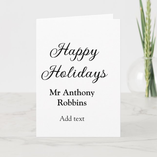 Tarjeta Felices fiestas agregar nombre fecha año simple mi (Anverso)