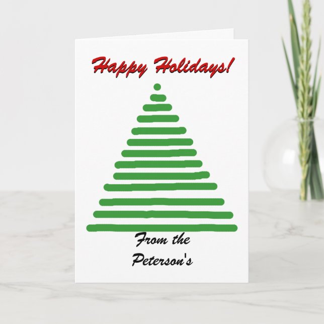 Tarjeta - Felices Fiestas - árbol (Anverso)