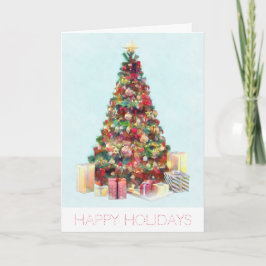 Tarjeta Felices Fiestas. Árbol de Navidad