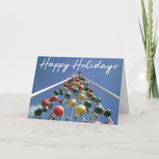 Tarjeta Felices Fiestas - Árbol de ornamentos