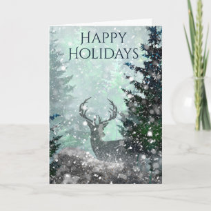 Tarjeta Felices Fiestas Ciervo de Invierno