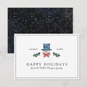Tarjeta Felices Fiestas   Clásico Navidad Minimalista Rúst