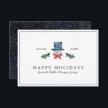Tarjeta Felices fiestas| Clásicos Navidades Mínimos Rústic<br><div class="desc">En las profundidades del invierno, esta colección clásica aporta un toque de color muy necesario. Los ilustraciones festivos y la vegetación exuberante ayudan a alegrar los ánimos con un toque elegante. Así es como se ve alegre. Esta es la temporada para enviar tarjetas de vacaciones de negocios. Añada el logotipo...</div>