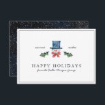 Tarjeta Felices fiestas| Clásicos Navidades Mínimos Rústic<br><div class="desc">En las profundidades del invierno, esta colección clásica aporta un toque de color muy necesario. Los ilustraciones festivos y la vegetación exuberante ayudan a alegrar los ánimos con un toque elegante. Así es como se ve alegre. Esta es la temporada para enviar tarjetas de vacaciones de negocios. Añada el logotipo...</div>