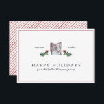 Tarjeta Felices fiestas| Clásicos Navidades Mínimos Rústic<br><div class="desc">En las profundidades del invierno, esta colección clásica aporta un toque de color muy necesario. Los ilustraciones festivos y la vegetación exuberante ayudan a alegrar los ánimos con un toque elegante. Así es como se ve alegre. Esta es la temporada para enviar tarjetas de vacaciones de negocios. Añada el logotipo...</div>