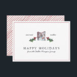 Tarjeta Felices fiestas| Clásicos Navidades Mínimos Rústic<br><div class="desc">En las profundidades del invierno, esta colección clásica aporta un toque de color muy necesario. Los ilustraciones festivos y la vegetación exuberante ayudan a alegrar los ánimos con un toque elegante. Así es como se ve alegre. Esta es la temporada para enviar tarjetas de vacaciones de negocios. Añada el logotipo...</div>