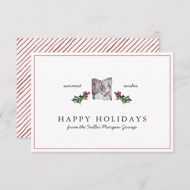 Tarjeta Felices fiestas | Clásicos Navidades Rústicos Míni (Anverso / Reverso)