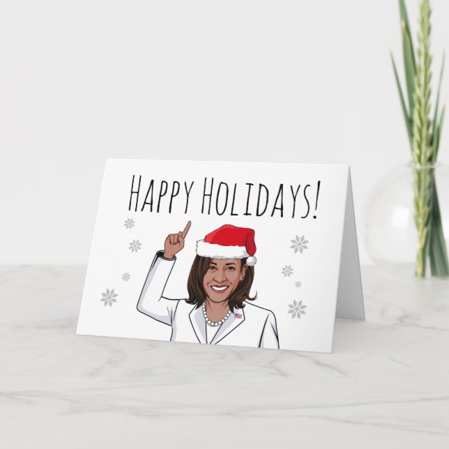 Tarjeta Felices Fiestas de Kamala Harris (Anverso)