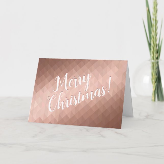 Tarjeta Felices fiestas de Navidad rosa oro chic estaciona (Anverso)