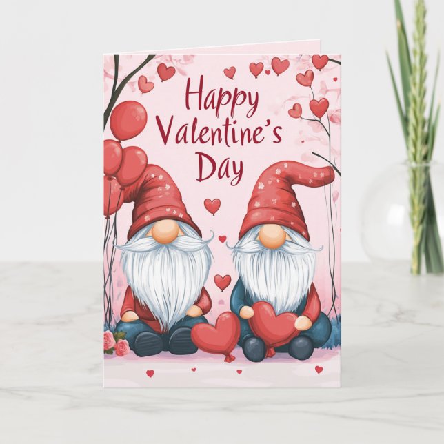 Tarjeta Felices fiestas de San Valentín con corazones (Anverso)