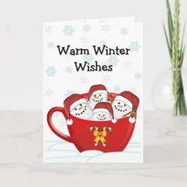 Tarjeta Felices Fiestas Familia Marshmallow