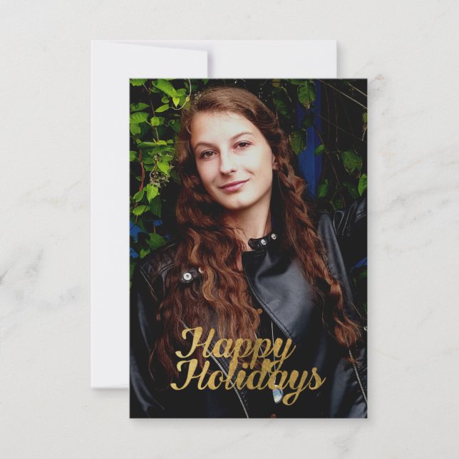 Tarjeta Felices Fiestas Faux Gold (Anverso)