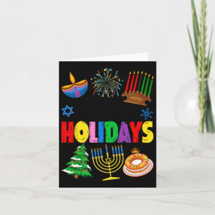 Tarjeta Felices Fiestas Feliz Navidad Feliz Hanukkah Happ