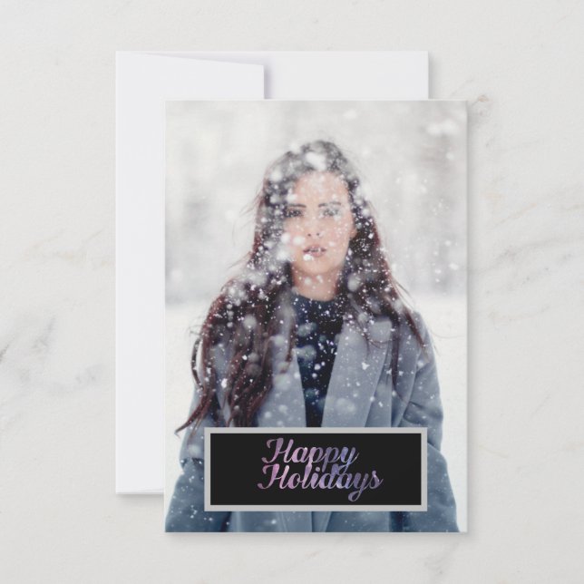 Tarjeta Felices Fiestas Galaxia Texto (Anverso)
