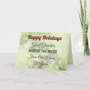 Tarjeta Felices Fiestas Gran Abuelo a través de las millas
