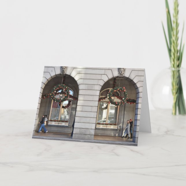 Tarjeta Felices Fiestas Londres Reino Unido Temporada Navi (Anverso)