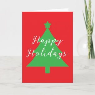 Tarjeta Felices Fiestas Navidad Año Nuevo Rojo Brillante
