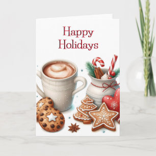 Tarjeta Felices fiestas Navidades Cocinas Cacao Blank
