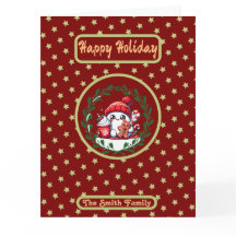 Felices Fiestas Navidades de Oro Rojo Foto