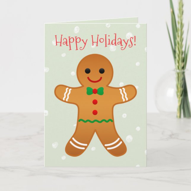 Tarjeta Felices fiestas - Navidades del hombre del pan de  (Anverso)