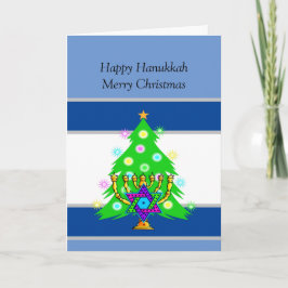 Tarjeta Felices fiestas Navidades y Hanukkah