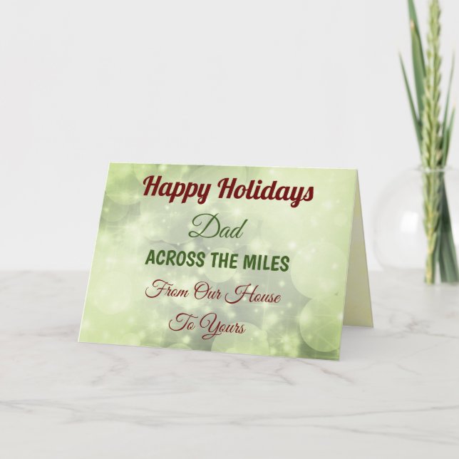 Tarjeta Felices fiestas papá a través de las millas (Anverso)